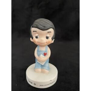 Love Is You Sweetheart By Kim Hand Painted Porcelain 1970 Vintage Newspaper